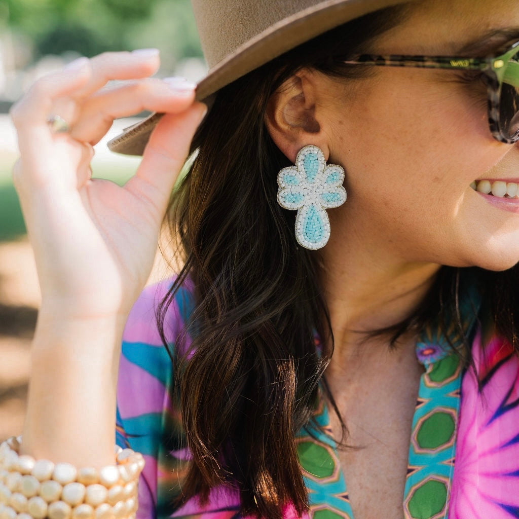Poppy Earrings - Light Blue