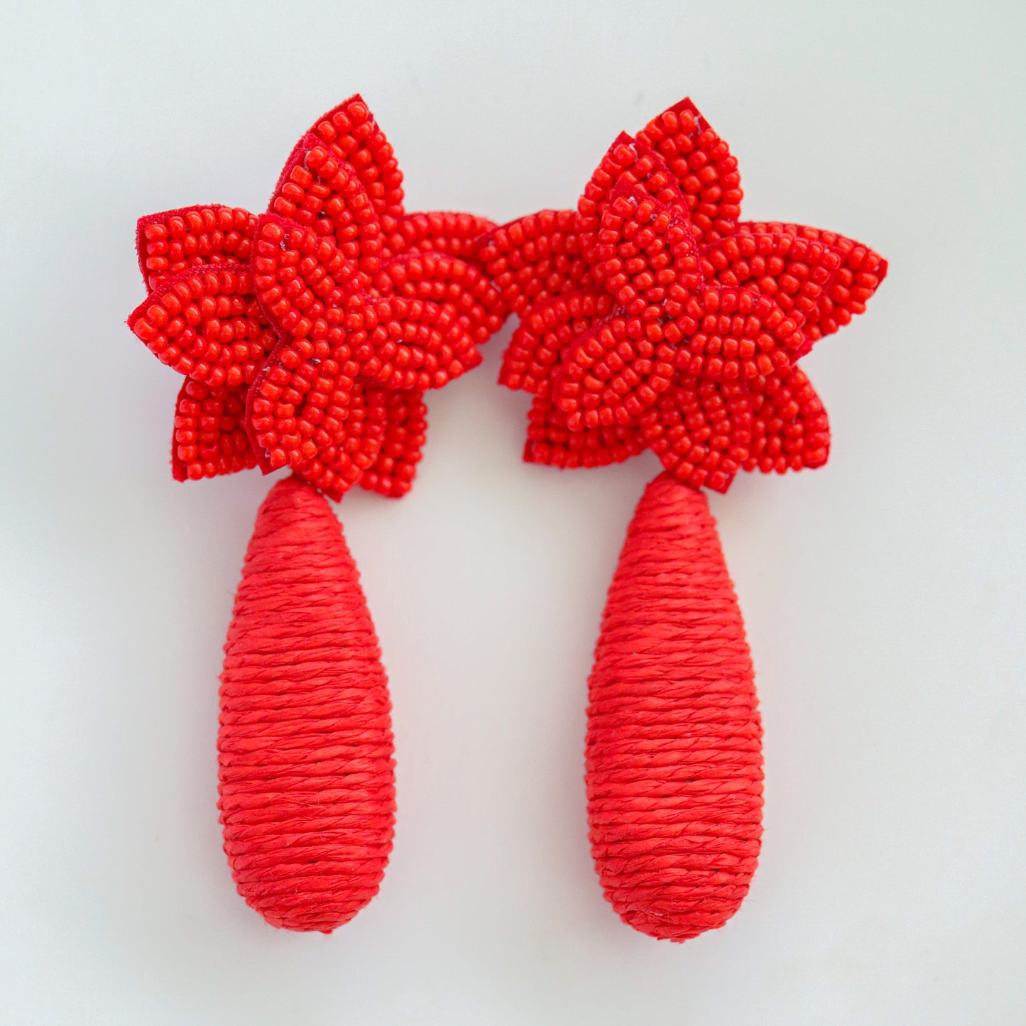Flora Dangle Earrings - Ruby