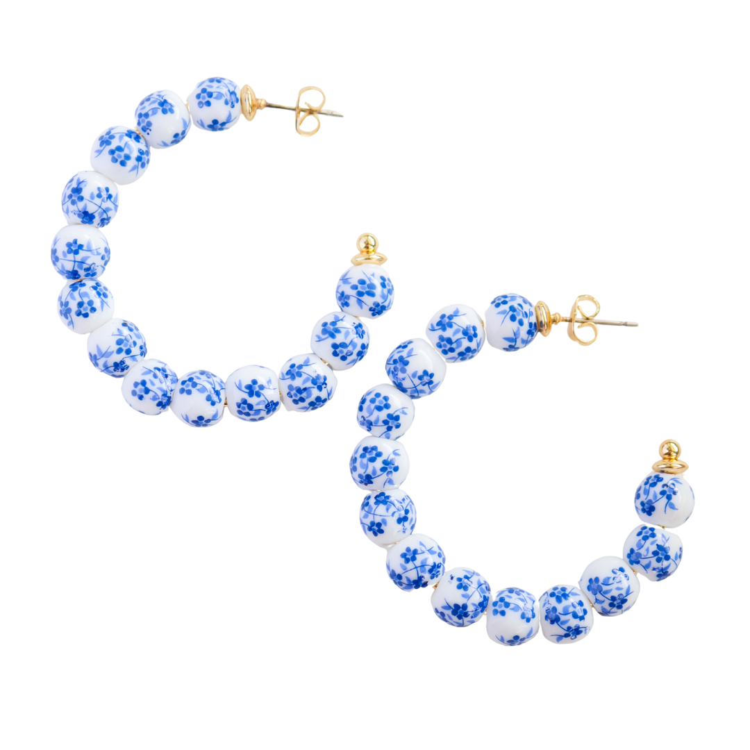 Ginger Hoops - Blue and White