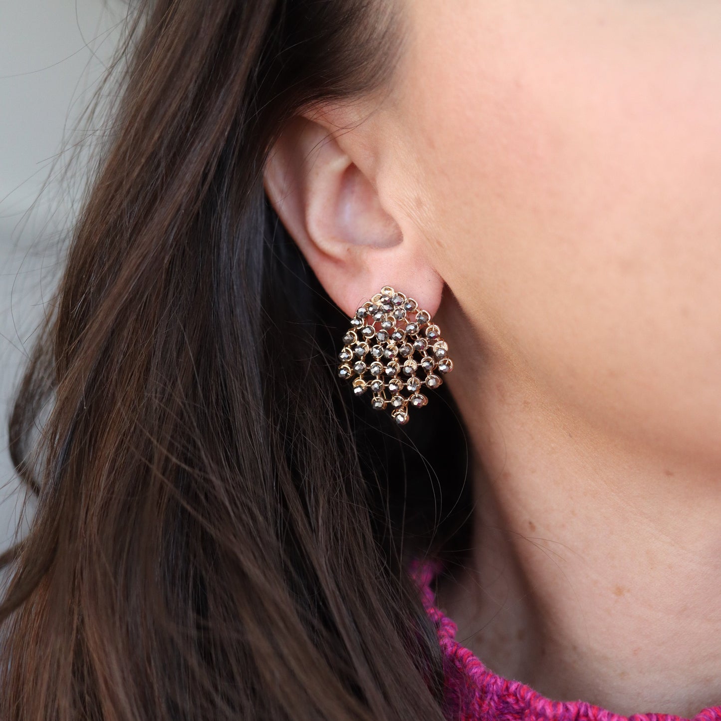 Hematite Chandelier Studs