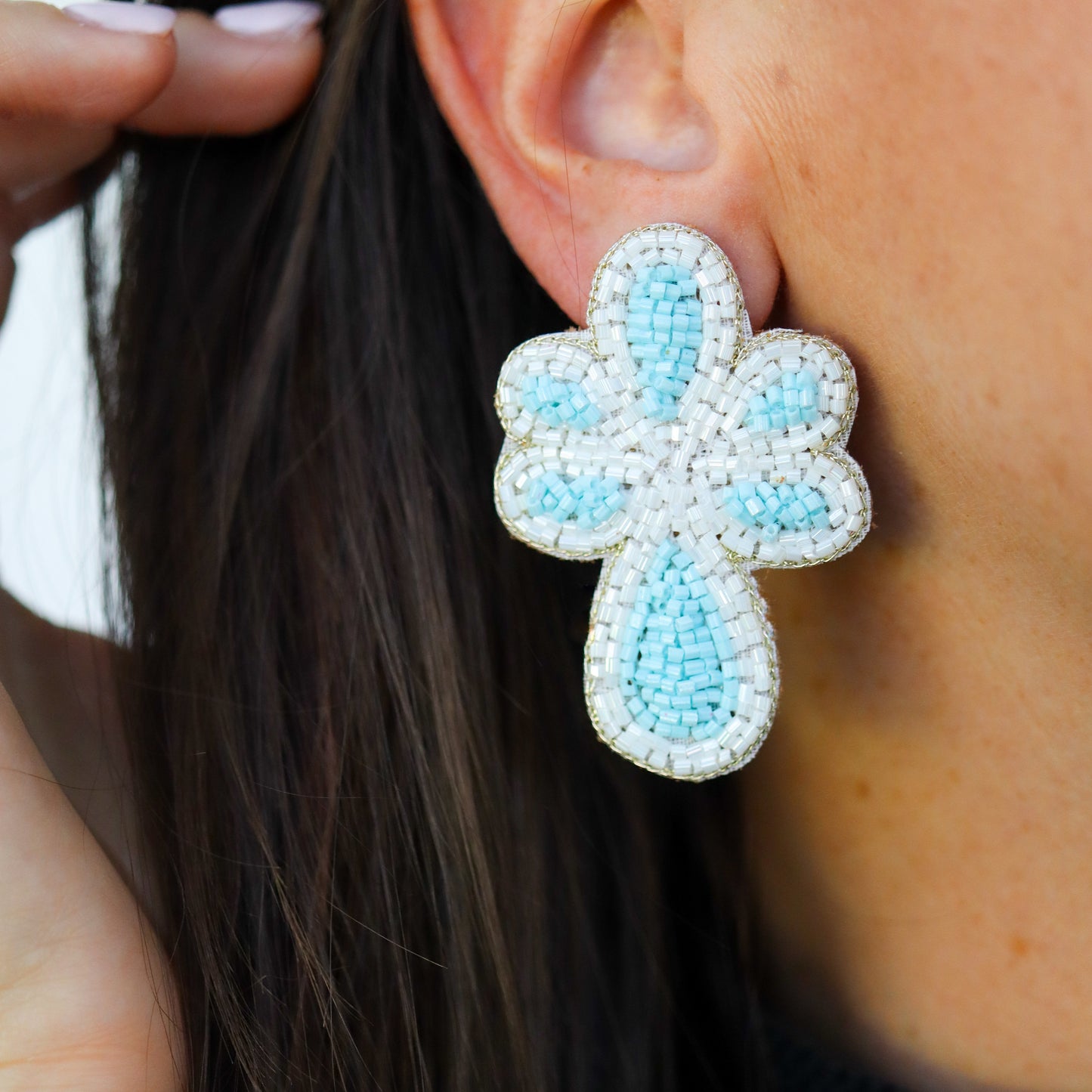Poppy Earrings - Light Blue