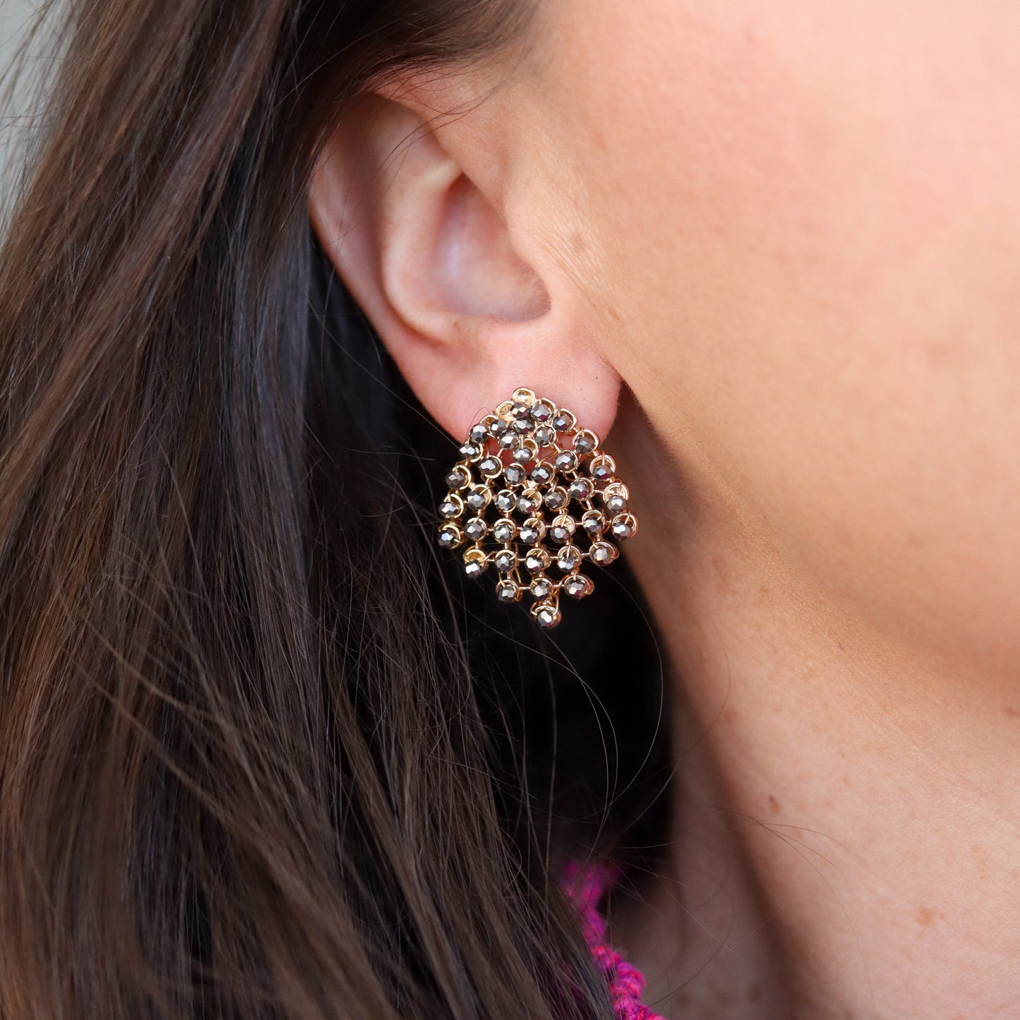 Hematite Chandelier Studs