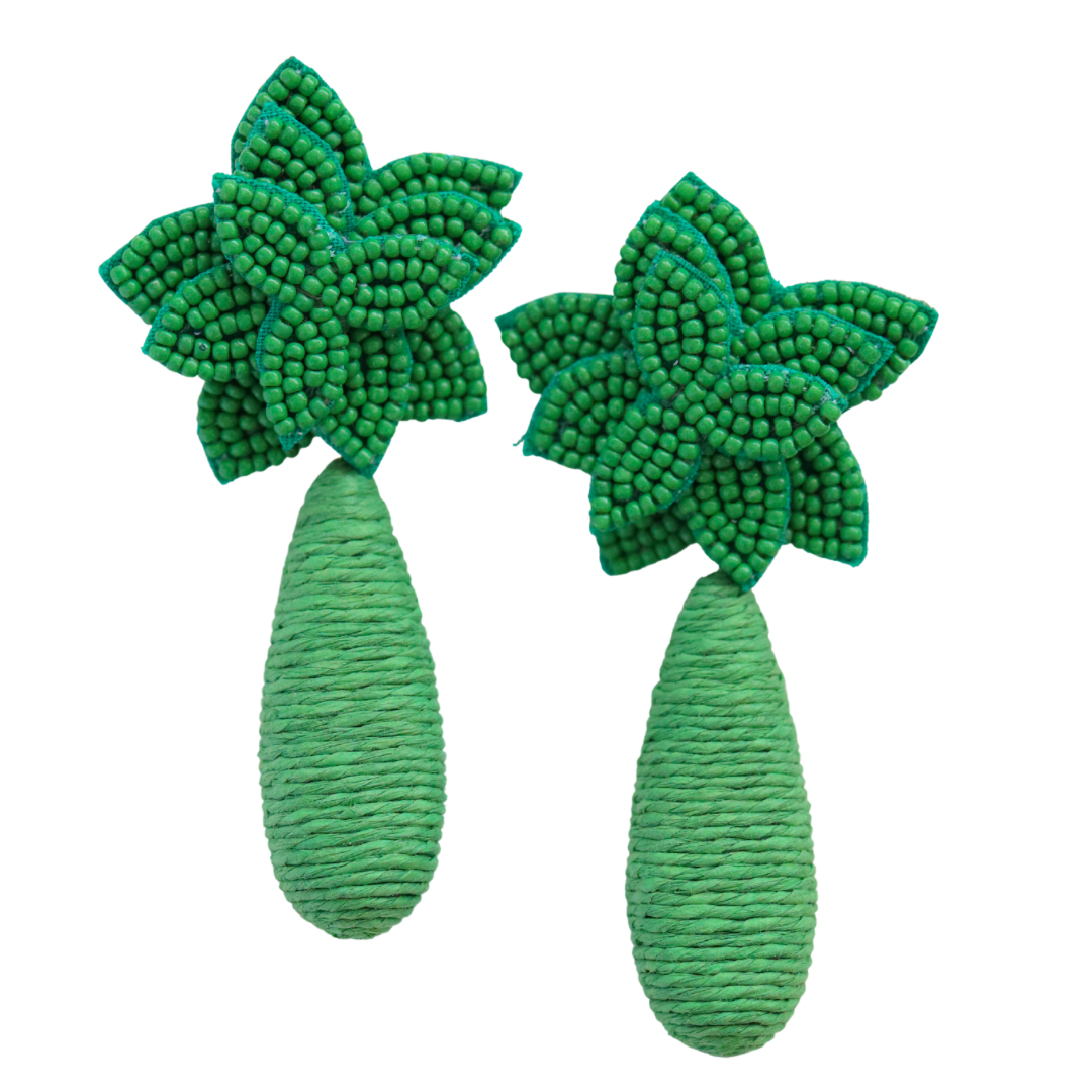 Flora Dangle Earrings - Emerald