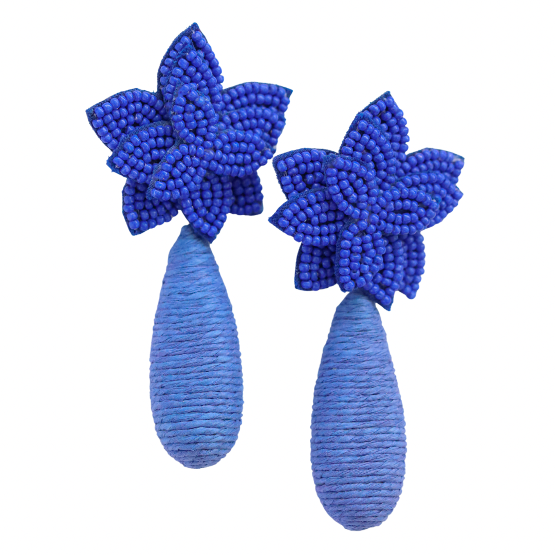 Flora Dangle Earrings - Sapphire