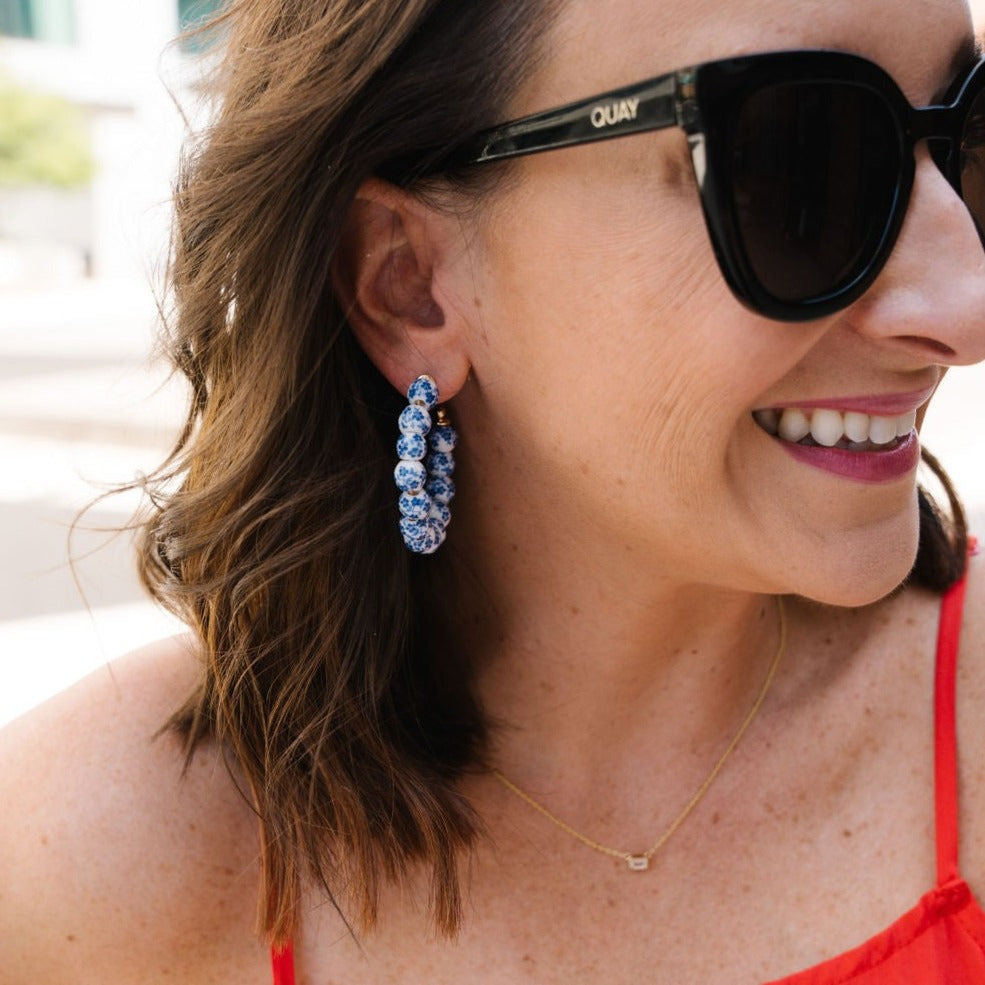Ginger Hoops - Blue and White