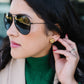 Gold Gift Bow Studs