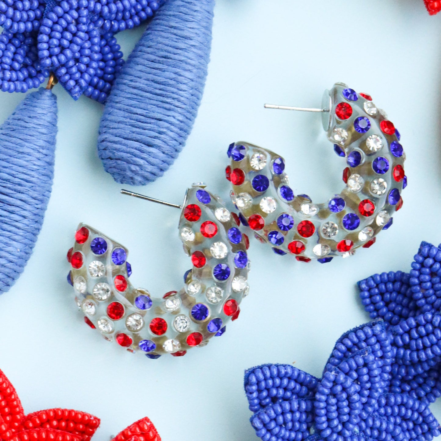 Bella Acrylic Earrings- Patriotic
