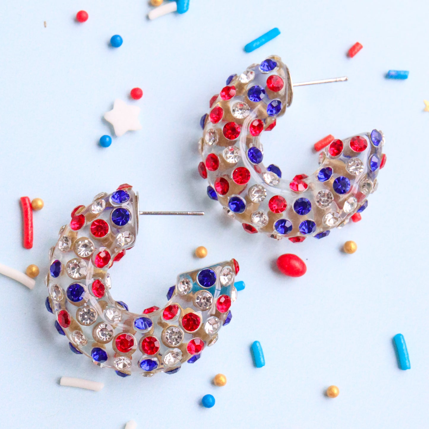Bella Acrylic Earrings- Patriotic