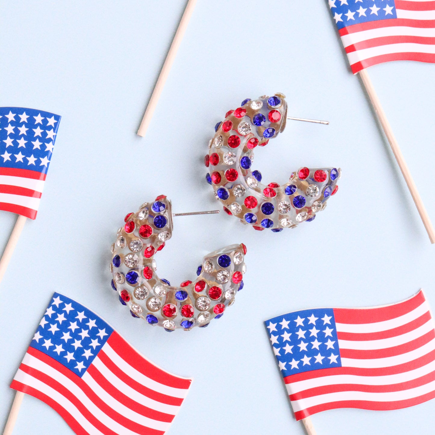 Bella Acrylic Earrings- Patriotic