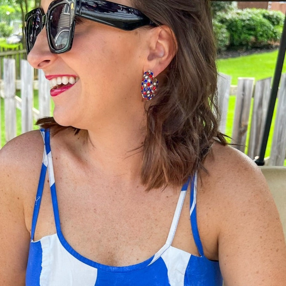 Bella Acrylic Earrings- Patriotic