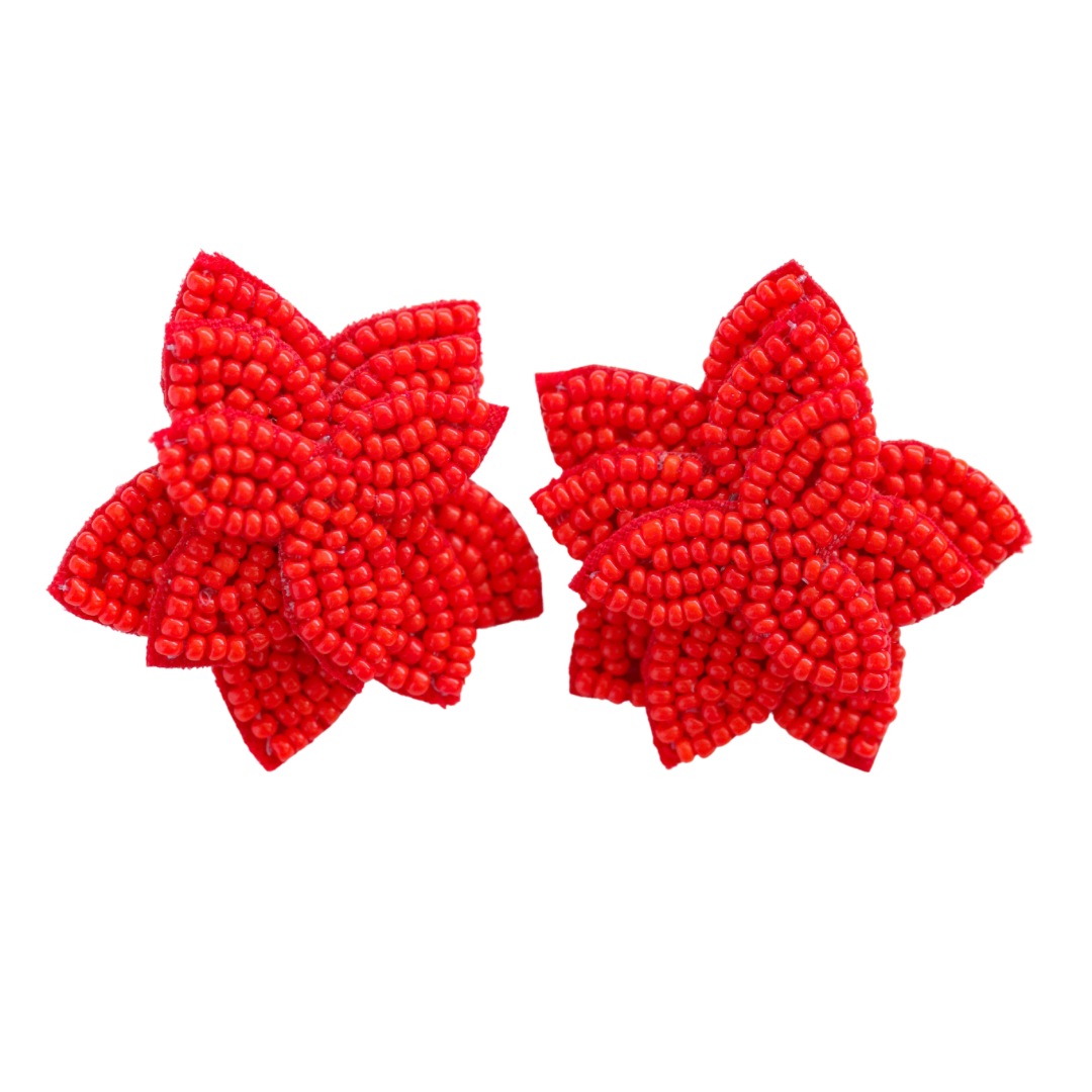 Flora Studs - Ruby