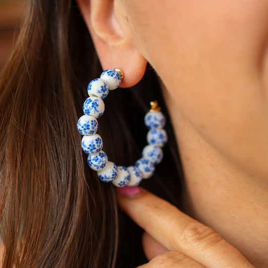 Ginger Hoops - Blue and White