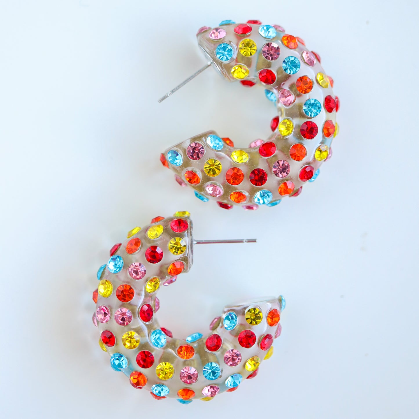 Bella Acrylic Hoops- Multicolor