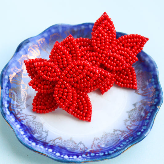 Flora Studs - Ruby