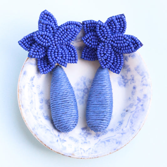 Flora Dangle Earrings - Sapphire