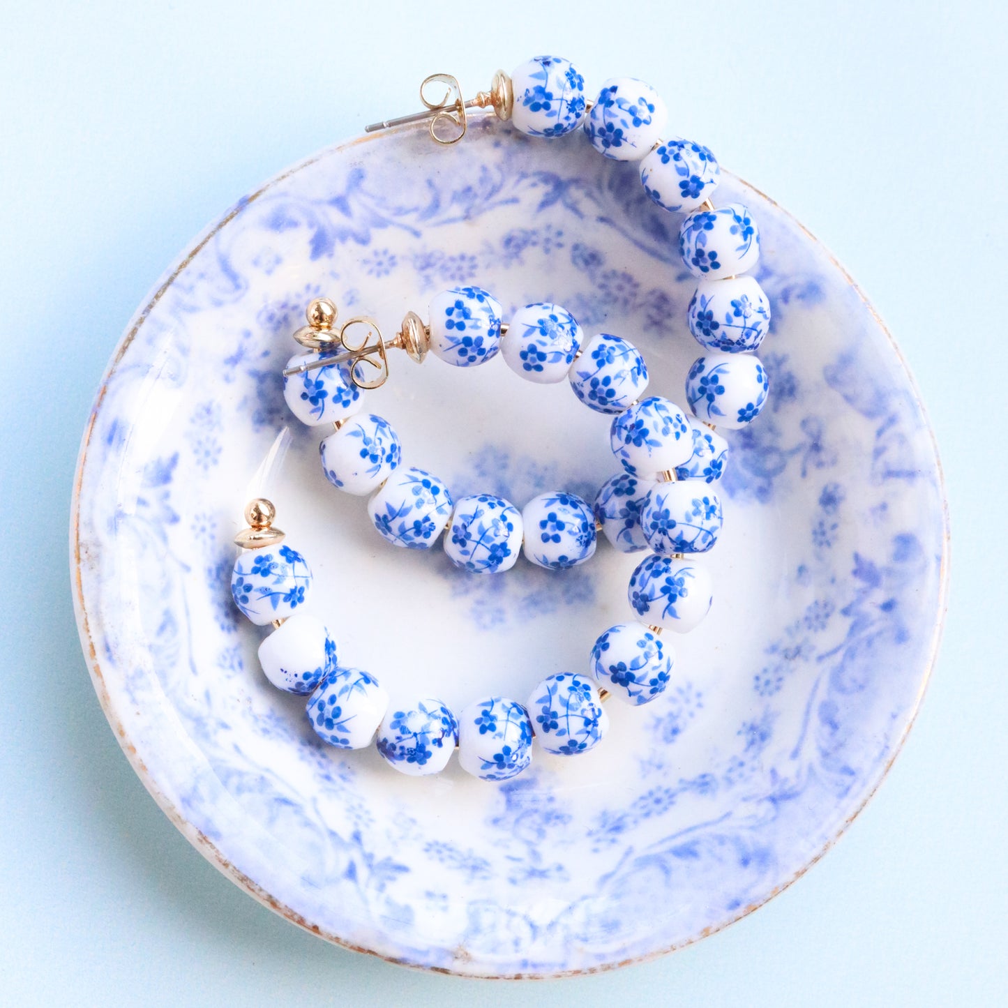 Ginger Hoops - Blue and White