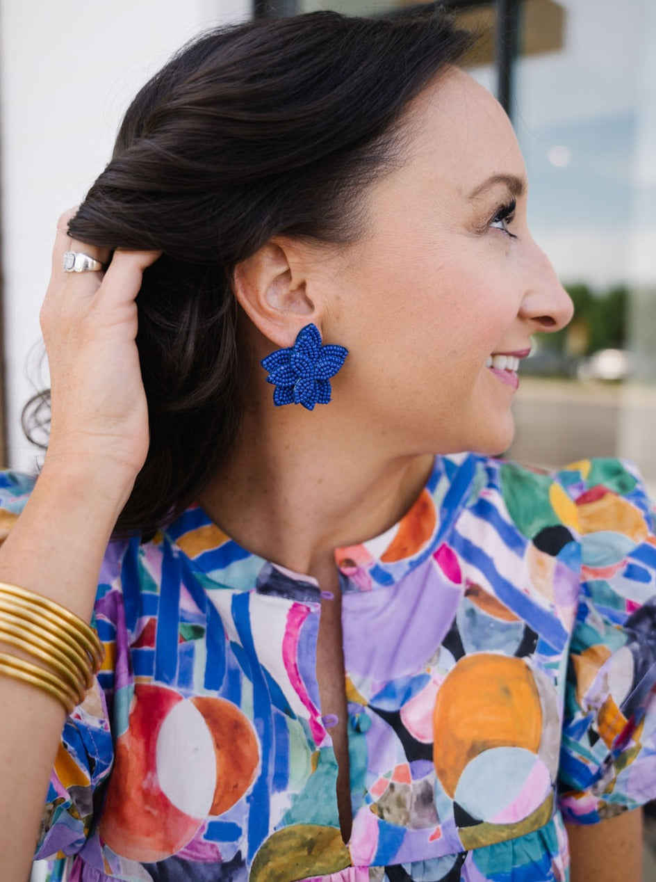 Flora Studs - Sapphire
