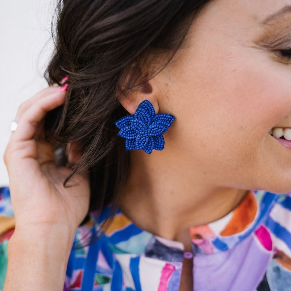 Flora Studs - Sapphire