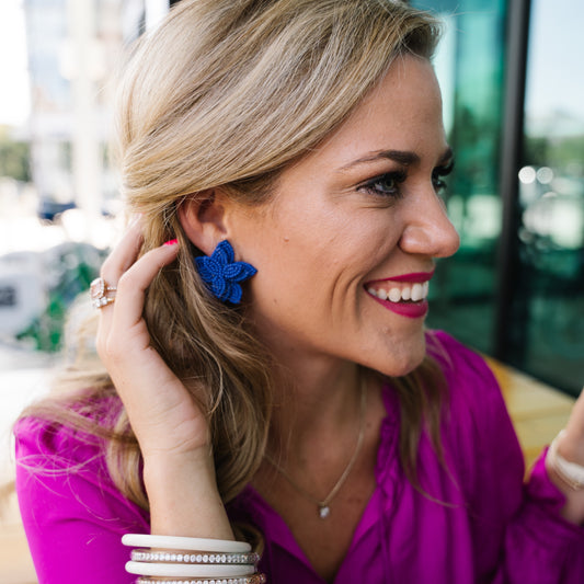 Flora Studs - Sapphire